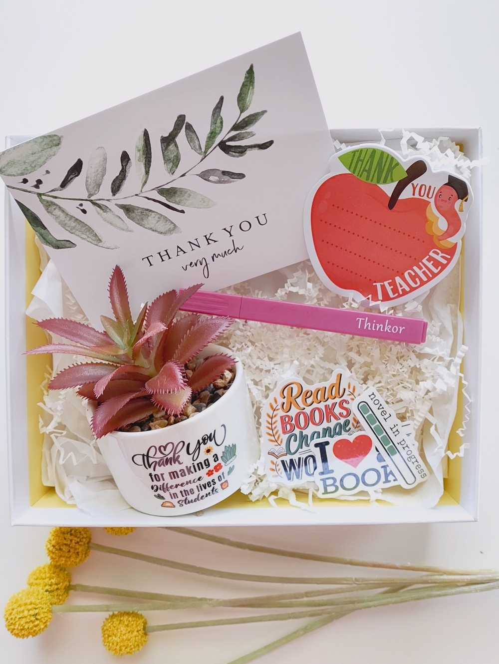 Teacher Appreciation Succulent Cactus Gift Box Set.
